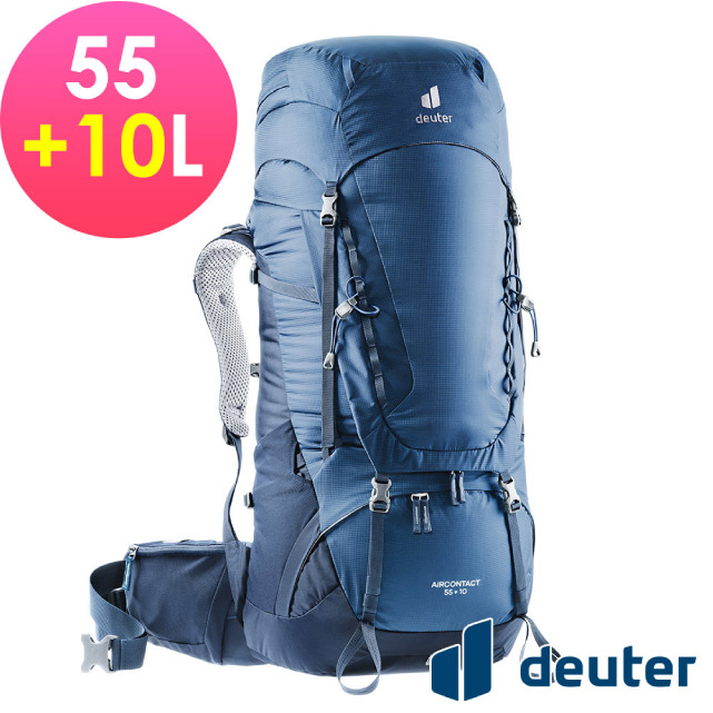 【德國 Deuter】AIRCONTACT 拔熱透氣背包55+10L.登山健行背包/3320321 藍✿30E010
